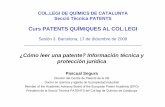 Curs PATENTS QUÍMIQUES AL COL - ub.edu · - descripción detallada de realizaciones particulares (ejemplos) REIVINDICACIONES - dibujos, biosecuencias . 17 Centre de Patents de la