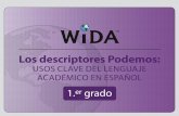 Los descriptores Podemos · 2018-06-22 · principales de cuentos o informes redactar cuentos que incluyan diálogos, ajustándose a convenciones ... detalles y ejemplos • presentar