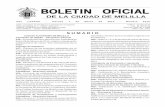 BOLETIN OFICIAL - melilla.es · - correo: boletín@melilla.es BOLETIN OFICIAL S U M A R I O CIUDAD AUTÓNOMA DE MELILLA Asamblea de Melilla - Secretaría General 446.- Acuerdo del