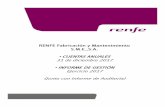 RENFE Fabricación y Mantenimiento S.M.E.,S.A. •CUENTAS ... ANUALES 2017 F y M.pdf · 2013 e inscrita el 24 de febrero de 2014 con la denominación de Renfe Fabricación y Mantenimiento,