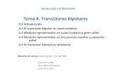Tema 4. Transistores bipolares - cartagena99.com · • En determinadas condiciones, el BJT se comporta como una fuente de corriente controlada por corriente, permitiendo su uso como