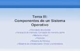 Tema III: Componentes de un Sistema Operativo · Con la orden propia del sistema operativo. Formateo físico de un disco (bajo nivel) Traslada ... De formatos: códigos EBCDIC, ASCII,