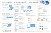 Introducción al lenguaje R : : GUÍA RÁPIDAa-r... · Introducción al lenguaje R : : GUÍA RÁPIDA Vectores y factores install.packages('dplyr') ... c(2,4,5) une los elementos en