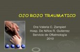 OJO ROJO TRAUMATICO - Sociedad Argentina de Pediatría · TRAUMA OCULAR EN LA INFANCIA ¾8-14% total lesiones niños. ¾19-58% casos de trauma ocular. ¾Principal causa de ceguera