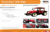 Tractor 55 Hp - Mecanización Inteligente · Tractor de 55 Hp con motor de diesel y toma de fuerza para colocar una ampli gama de implementos. Características ... Cilindros SISTEMA