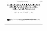 ÍNDICE PROGRAMACIÓN DIDÁCTICA DE CLARINETE CLARINETE... · CLARINETE (CURSO 2016-17) PROGRAMACIÓN DEL DTO. ... VIENTO MADERA (CLARINETE) 2.3. CRITERIOS DE EVALUACIÓN DE LOS INSTRUMENTOS