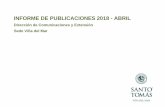 INFORME DE PUBLICACIONES 2018 - ABRILipcft.santotomas.cl/.../Resumen-de-Prensa-abril-2018-Vina-del-Mar.pdf · INFORME DE PUBLICACIONES 2018 - ABRIL Dirección de Comunicaciones y