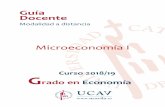 Microeconomía I - ucavila.es · Ejercicios y problemas prácticos: Se propondrá al alumno la realización de ejercicios y casos prácticos para que resuelva y lo confronte con las