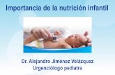 Importancia de la nutrición infantil · Importancia de la nutrición infantil Dr. Alejandro Jiménez Velázquez ... Alimentación óptima, antes y durante el embarazo ( Alimentación