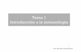 Tema 1 Introducción a la inmunología - Muralmural.uv.es/airo/docs/01.inm.pdf · Introducción a la inmunología ... Inmunidad innata • Posee baja especificidad • Respuesta inmediata: