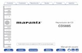 Reproductor de CD - manuals.marantz.commanuals.marantz.com/CD5005/NA/ES/download.php?filename=/CD5005/NA/... · Cambio de la luminosidad de la pantalla 25 ... control de tono) 28
