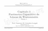 Capitulo 3 Parámetro Capacitivo de Líneas de Transmisión · LINEAS DE TRANSMISION Parametro Capacitivo en LT Francisco M. Gonzalez-Longatt, fglongatt@ieee.org ... • La ley de