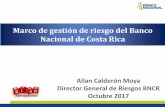Marco de gestión de riesgo del Banco Nacional de Costa Rica · Auditoria Reguladores ... Prueba de estrés Análisis de sensibilidad Proyección de ... • Análisis de sensibilidad