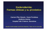Esclerodermia: Formas clínicas y su pronóstico · 3) Esclerosis sistémica: Esclerodermia Difusa Esclerodermia Limitada Esclerosis sistémica sin esclerodermia Preesclerodermia.