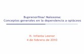 Buprenorfina/ Naloxona: Conceptos generales en la ... · Conceptos generales en la dependencia a opiáceos H. Infanta Leonor 4 de febrero de 2010 . Concepto de Dependencia ... (agonista