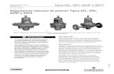 Noviembre de 2009 Reguladores reductor de presión Tipos ... · Tipos de 95L, 95H, 95HP y 95HT-mando directo para control de presión de vapor, aire, gas, agua, aceite y líquidos
