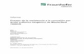 Fraunhofer UMSICHT Informe Oficial MasterSeal 7000 CR ES L · La cámara de ensayo utilizada da lugar a una aceleración en la exposición a la intemperie debido a las condiciones