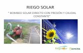 Presentación de PowerPoint - aimcra.com riego... · Tipos de bombeo solar fotovoltaico • Mediante depósitos elevados, donde la altura de caída aporta la presión necesaria y
