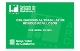 OBLIGACIONS TRASLLAT RESIDUS PERILLOSOS - accscat.com · Documentació necessària per al trasllat de residus A Catalunya es poden donar 3 possibles escenaris: – Trasllat de residus