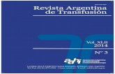 Revista Argentina de Transfusión - aahi.org.ar · Revista Argentina de Transfusión ISSN 0325-6030 Vol. XLII 2014 Nº 3 Asociación Argentina de Hemoterapia e Inmunohematología