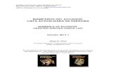 MAMÍFEROS DEL ECUADOR: LISTA ACTUALIZADA DE … · Mamíferos del Ecuador: lista actualizada de especies Mammals of Ecuador: updated checklist species Diego G. Tirira (versión 2017.1)