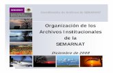 Organización de los Archivos Institucionales de la SEMARNAT · de los archivos de la apf y entidades 20 de febrero de 2004 comitÉ de informaciÓn coordinaciÓn de archivos unidad