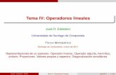 Tema IV: Operadores lineales - edels/FM/Cap_04_FM.pdf · Operadores como elementos de T1 1 Un operador es una aplicación que tiene vectores por argumento e imagen, O: jvi! j v0i=