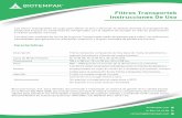 Filtros Transportek Instrucciones De Uso - biotempak.com · Los ﬁltros Transprotekt se usan para ﬁltrar el aire y eliminar el etileno durante el transporte de productos frescos