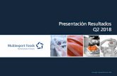 Presentación Resultados Q2 2018 - multiexportfoods.com · 2016 MEF 2017 MEF 2018 YTD MEF Yield del Salmón del Atlántico (kg WFE/smolt) Multiexport vs. industria chilena 19% 17%