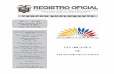 T E R C E R S U P L E M E N T O - grupotvcable.com · Impreso LEY ORGÁNICA DE TELECOMUNICACIONES T E R C E R S U P L E M E N T O Año II ‐ Nº 439 Quito, miércoles 18 de