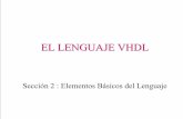 EL LENGUAJE VHDL - inf-cr.uclm.es Anteriores/Curso2001... · Sección 2 : Elementos básicos E. Lecha, M. Moré, F. Rincón, J. Vidal, 1998 2 - 4 Elementos léxicos Palabras reservadas