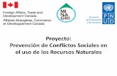 Proyecto: Prevención de Conflictos Sociales en el uso de ... · •Mapeo de conflicto y mapeo del sistema de conflictos •Mapeo de riesgos de conflictos •Análisis de las causas