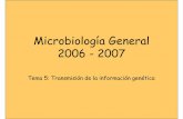 Microbiología General 2006 - 2007 - Maria Cristina ... · competente Bacteria transformada Multiplicación del plásmido con la bacteria Plásmido • Fragmento de ADN con un origen