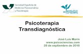 PSICOTERAPIA TRANSDIAGNOSTICA, EL FUTURO COP-18 - … · Psicoterapia Transdiagnóstica José Luis Marín  28 de septiembre de 2018