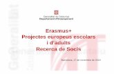 Erasmus+ Projectes europeus escolars i d’adults Recerca de ... · • eTwinning Plataformes de l’àmbit institucional • School Education Gateway • Seminaris de contacte (TCA)