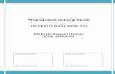 Programació General Anual de Centre (Curs 2016-17) · Batxillerat Humanístic i Social: matèries comunes i matèries específiques (Detall) 38 7.3. Treballs de Recerca 39 8. DISSENY