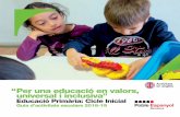 Activitats Per una educació en valors, universal i inclusiva” · Educació Primària: Cicle Inicial Guia d’activitats escolars 2018-19 “ Activitats en anglès Per una educació
