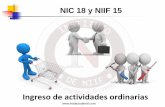 NIC 18 Ingresos - s3.amazonaws.com · NIC 18 y NIIF 15 Ingreso de actividades ordinarias . Antecedentes Principio básico Los ingresos de actividades ordinarias se reconocen cuando: