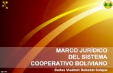 COOPERATIVO BOLIVIANO DEL SISTEMA MARCO JURÍDICO · LEY Nº 356 de 11 de abril 2013 Promulga Evo Morales Ayma Nunca se reglamentó la tributación de las cooperativas Hace respetar