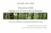 Elecciones 2016 Diálogo por el Futuro de los Bosques · Los bosques del Perú 73´280,424 ha y representan el 57.3 % del territorio nacional, mas del 94% en la Amazonía • 2°
