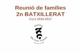 Reunió de famílies 2n BATXILLERAT - agora.xtec.cat · Estructura del batxillerat Matèries 2n Llengua catalana i literat. 2 Llengua castellana i literat. 2 Llengua estrangera 3