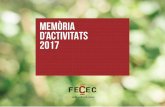 MEMÒRIA D’ACTIVITATS 2017 - juntscontraelcancer.cat · Memòria d’Activitats 2017 2 LES DADES La FECEC representa, amb les entitats federades, a un total de: Les línies de treball