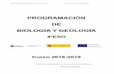 Programación de aula Biología y Geología 3 ESO · Secundaria Obligatoria y el Bachillerato (BOE n.º 3, de 3 de enero de 2015). La materia de Biología y Geología de 4º de ESO