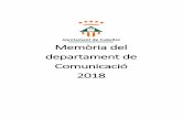 Memòria del departament de Comunicació 2018 - cubelles.cat · competències que té el municipi en la tecnologia de la informació i la comunicació; i del decàleg de Bones pràctiques