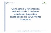 Conceptos y fenómenos eléctricos de Corriente continua ... · PDF fileConceptos y fenómenos eléctricos de Corriente continua: Aspectos energéticos de la Corriente continua. Aspectos