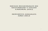 MESAS REGIONALES DE SEGURIDAD Y SALUD LABORAL (SSL ...163.247.55.110/PortalWEB/SST/mesas_regionales_SSL/2012-Reporte Anual...MESAS REGIONALES DE SEGURIDAD Y SALUD LABORAL (SSL ...