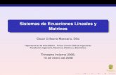 Sistemas de Ecuaciones Lineales y Matrices - dicis.ugto.mx · Sistemas de ecuaciones lineales - eliminacion de Gauss-Jordan´ Propiedades de la l´ınea recta x y m = a b ax + by