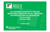 La gestió dels residus de les indústries 2013 novestadistiques.arc.cat/ARC/estadistiques/La-gestio-dels-residus-de-les... · INTRODUCCIÓ A través de les Declaracions anuals de