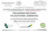 PROGRAMA NACIONAL DE AUDITORÍA AMBIENTAL · Auditoría Ambiental, (1ª. Vez en el PNAA) Diagnóstico Ambiental (Renovación de certificado) o Verificación de Cumplimiento del Plan