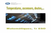 Temperatures, ascensors, deutes, Matemàtiques 1 · 2015-03-20 · la classe de la variació de temperatura. Per exemple, ahir el termòmetre marcava 3ºC, si avui, 16 de gener, el